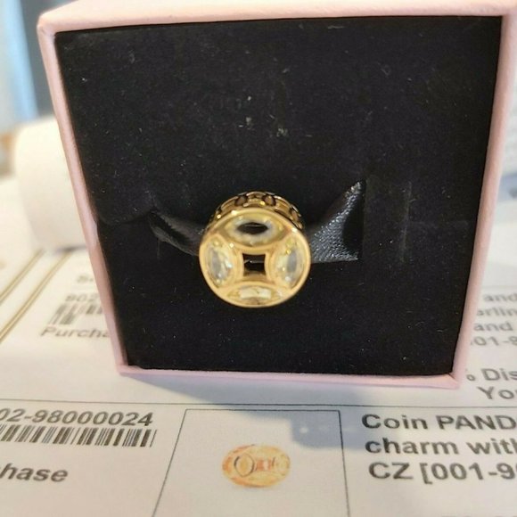 Authentic PANDORA *RETIRED *SHINE™ GOOD FORTUNE COIN CHARM 767821CSY - Picture 3 of 8